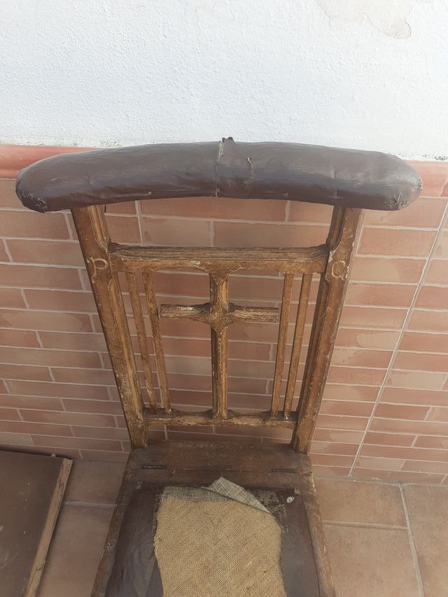 Bellissima poltrona reclinabile in legno, antica, pieghevole