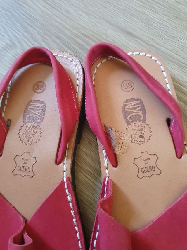 Chanclas de piel talla 38