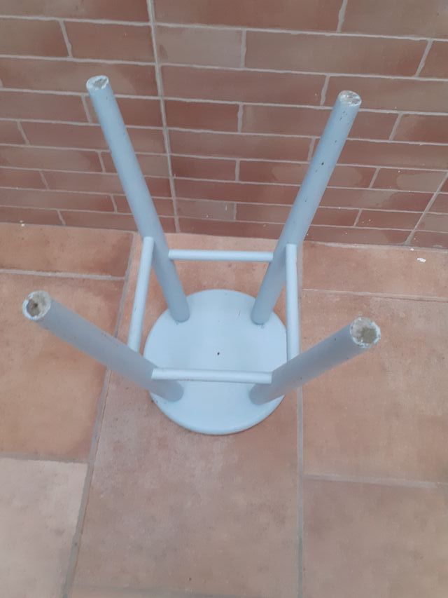 Bellissimo sgabello in legno Shabby Chic a forma di stella