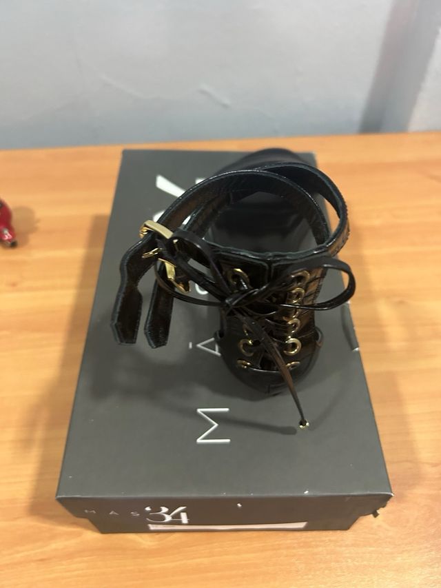 Sandalias piel coco marca Mas34 nuevas etiqueta