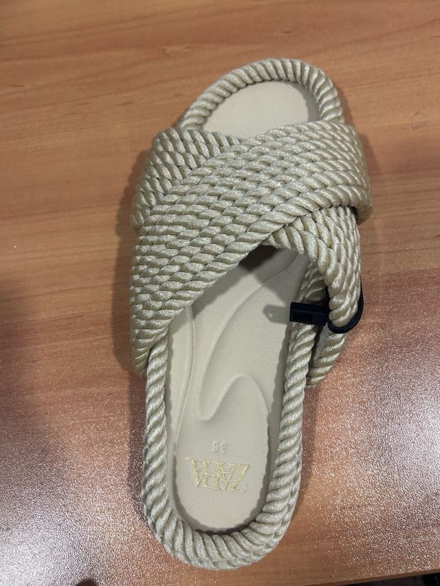 Palas rafia de zara talla 36 nuevas con etiqueta