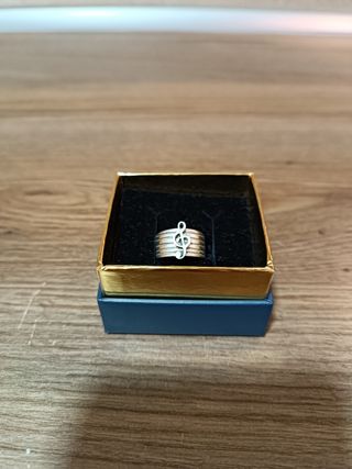 Anillo Sello Plata 925 Clave Sol Música Pentagrama