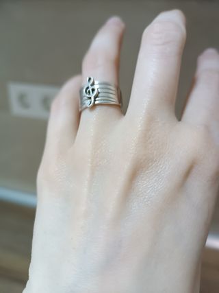 Anillo Sello Plata 925 Clave Sol Música Pentagrama