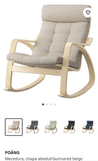 Mecedora POANG chapa abedul/Gunnared beige