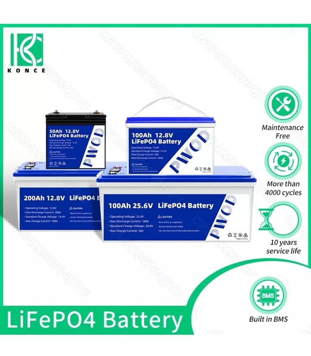 Batteria Solare Fotovoltaico 12,8V 100Ah Camper