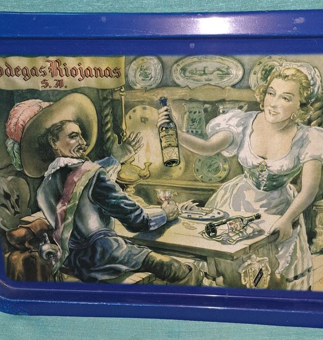 ANTIGUA BANDEJA PUBLICIDAD BODEGAS RIOJANAS 1945