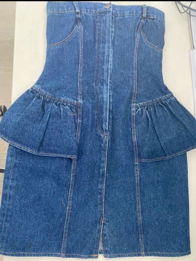 Vestido vaquero peplum