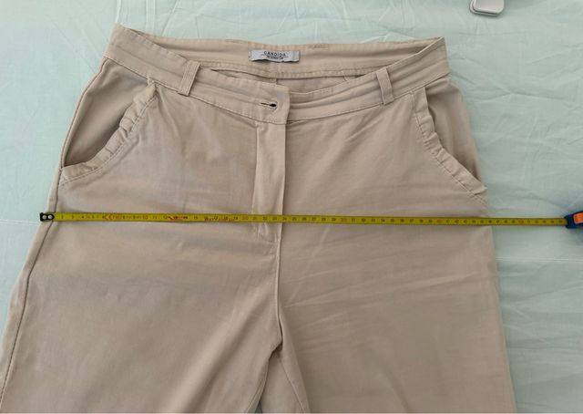 Pantaloni alla caviglia beige Candida tg S