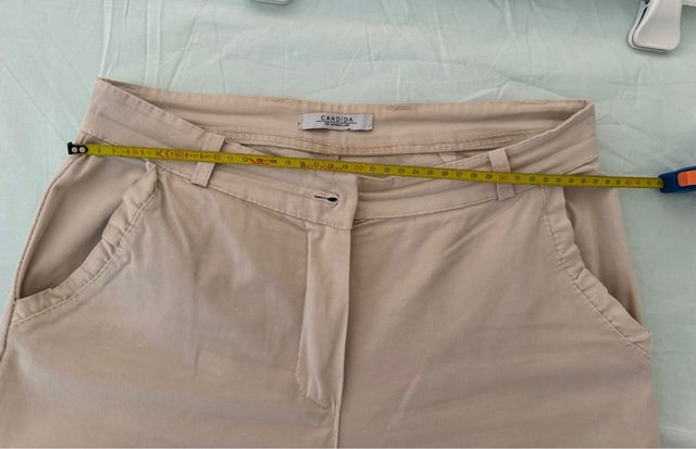 Pantaloni alla caviglia beige Candida tg S