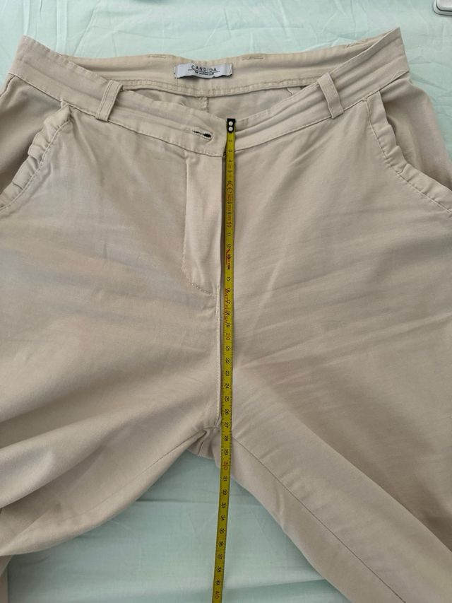 Pantaloni alla caviglia beige Candida tg S