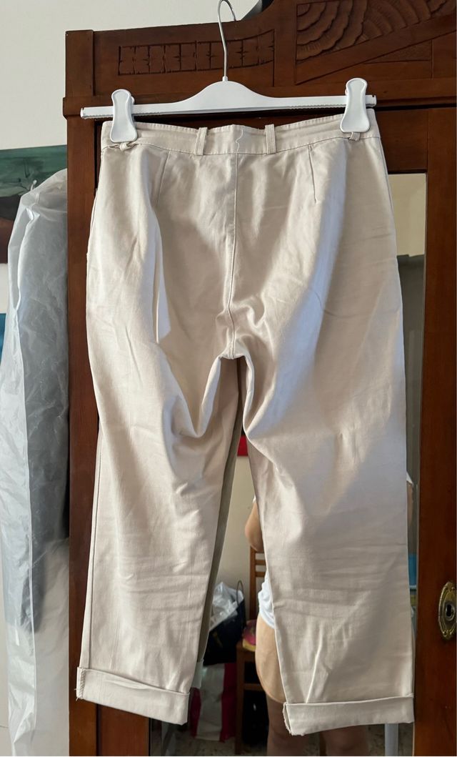 Pantaloni alla caviglia beige Candida tg S