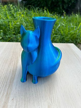 Vaso gatto blu verde