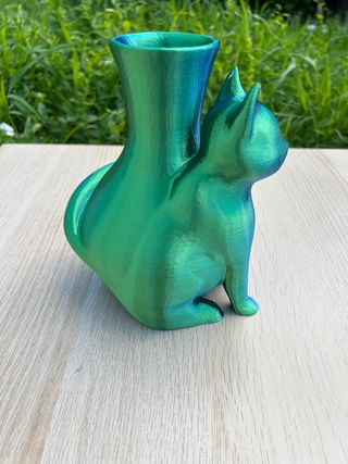Vaso gatto blu verde