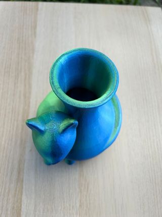 Vaso gatto blu verde