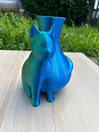 Vaso gatto blu verde