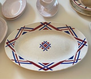 Bandeja ovalada vintage Moulin des Loups – modelo “Ustaritz” (Francia)