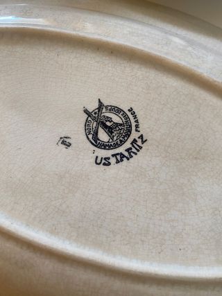 Bandeja ovalada vintage Moulin des Loups – modelo “Ustaritz” (Francia)