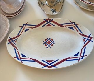 Bandeja ovalada vintage Moulin des Loups – modelo “Ustaritz” (Francia)