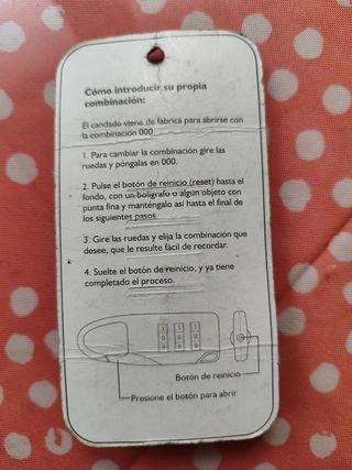 Candado con combinación. Nuevo sin abrir
