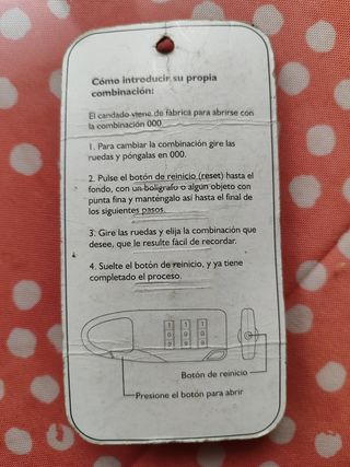 Candado con combinación. Nuevo sin abrir