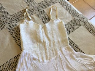 Vestido ibicenco bordado y encaje moda Ad Lib