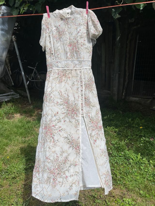 Vestido cheongsam chino