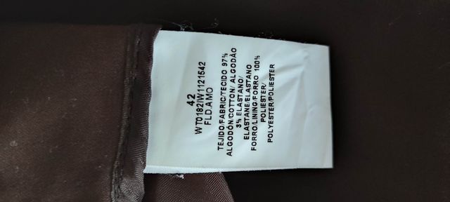 Falda chica t 42 marrón largo rodilla 