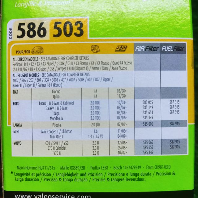 filtro aceite Jaguar xf NUEVO