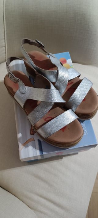 Sandalias plataforma plata