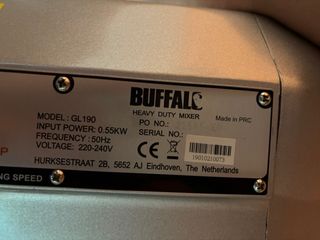 Amasadora profesional de 10 litros Buffalo GL190