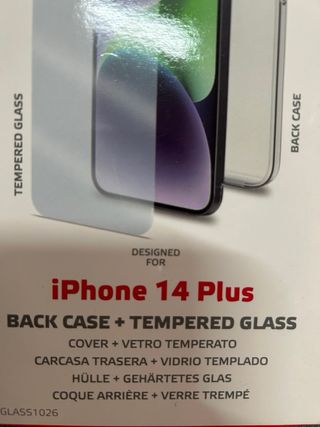 Carcasa iPhone 14 Plus y cristal templado