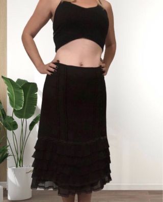Falda Zara Woman de seda