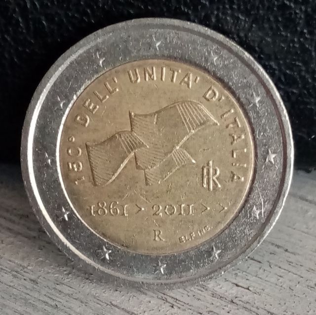 Moneda 2 € 150 años unificación Italia