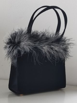 Bolso de fiesta de plumas y terciopelo 