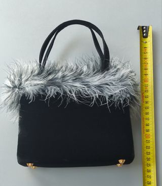 Bolso de fiesta de plumas y terciopelo 