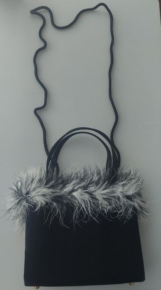 Bolso de fiesta de plumas y terciopelo 