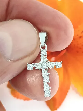 Colgante Cruz circonitas De Plata De Ley 925