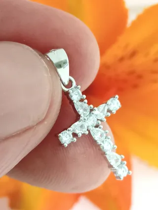 Colgante Cruz circonitas De Plata De Ley 925