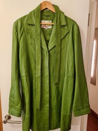 Abrigo vintage Piel verde