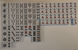 Lote de 96 fichas Mahjong azules