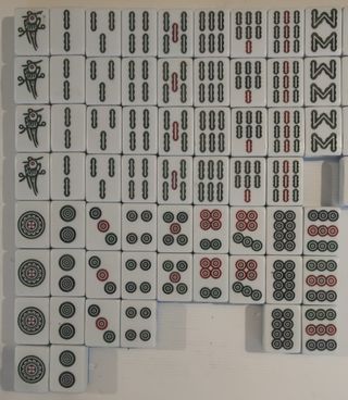 Lote de 96 fichas Mahjong azules