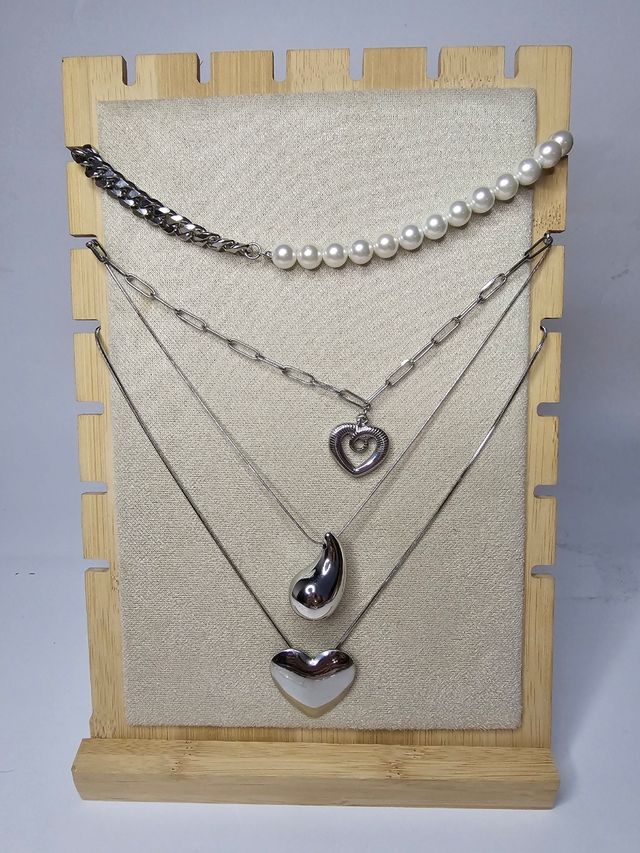 Collares plateados de acero inoxidable