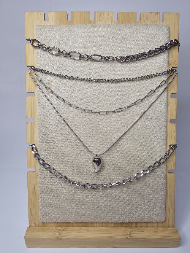 Collares plateados de acero inoxidable