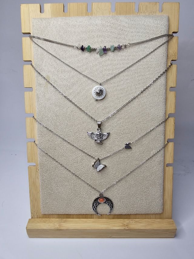 Collares plateados de acero inoxidable