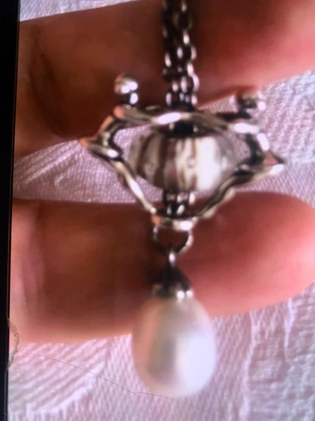 collana con perla bianca piu’ pendente ballerine