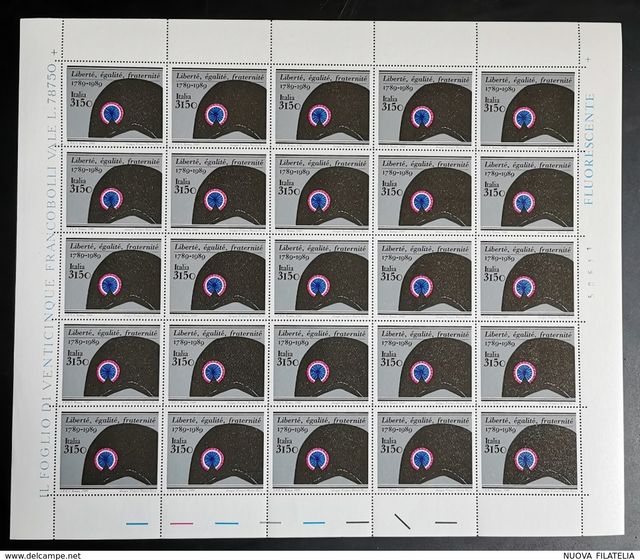 FRANCOBOLLI RIVOLUZIONE FRANCESE 1989