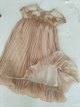 Vestido fiesta con bordado y abalorios 