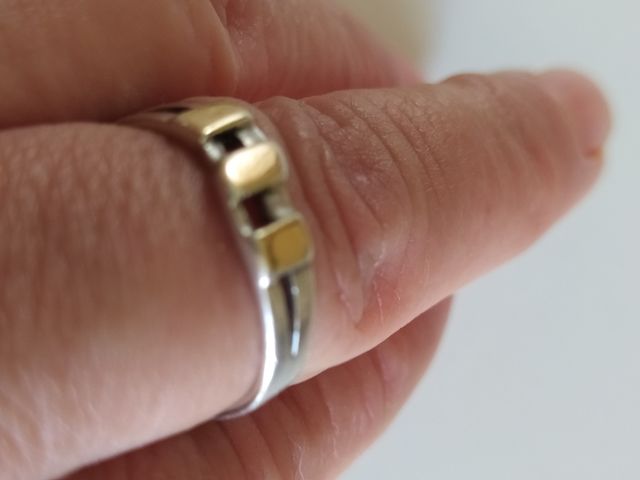 ANILLO PLATA LEY 950 CON PLACA ORO