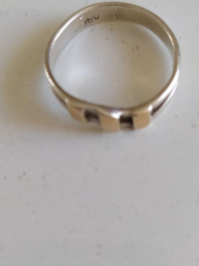 ANILLO PLATA LEY 950 CON PLACA ORO