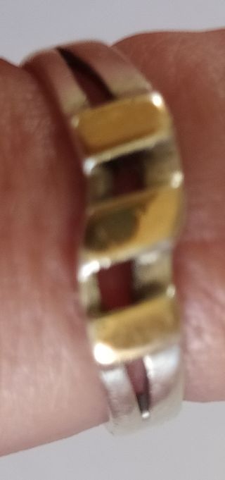 ANILLO PLATA LEY 950 CON PLACA ORO